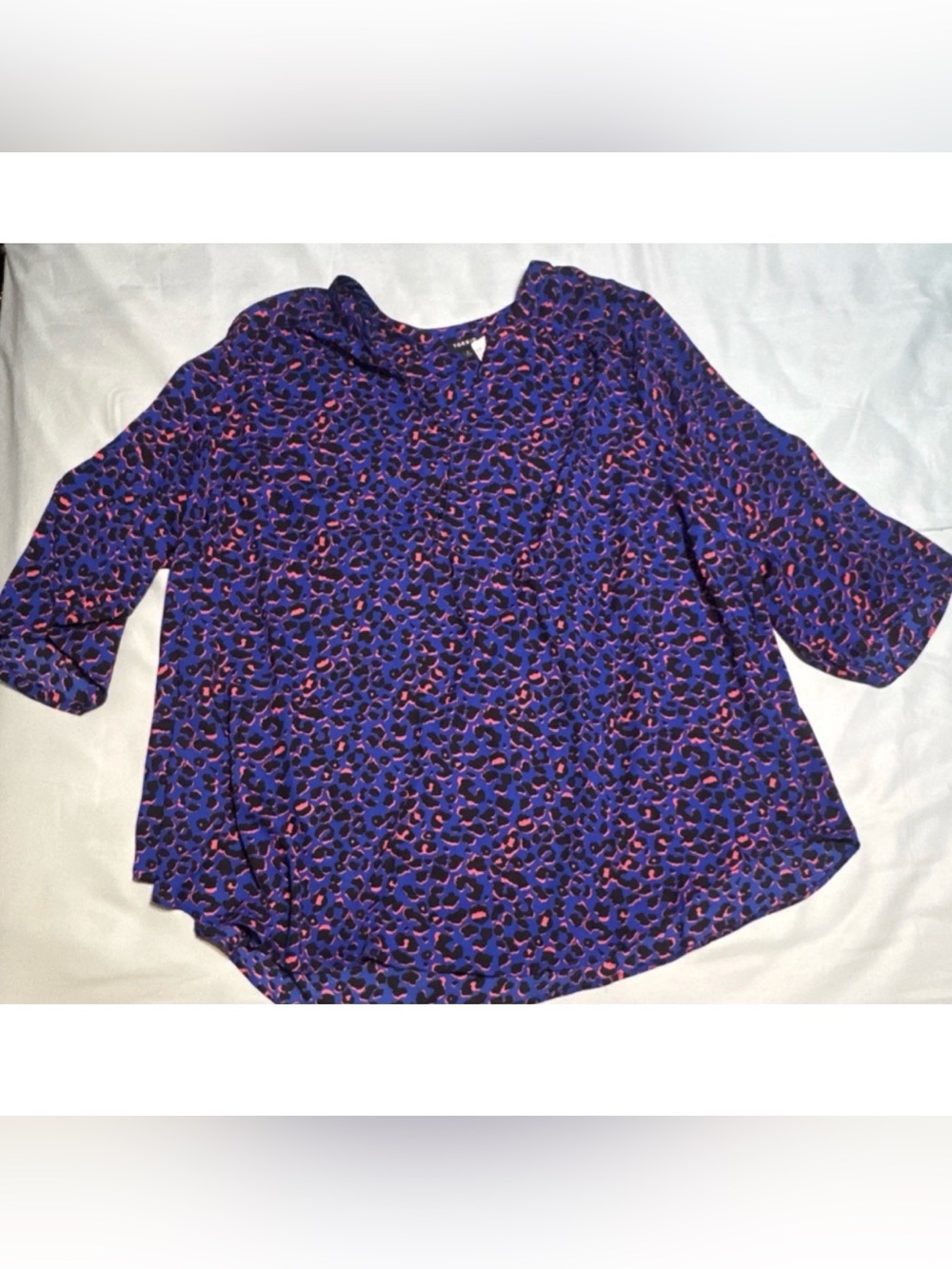 Torrid Women’s Harper 4X Neon Leopard 3/4 Sleeve Blouse Top